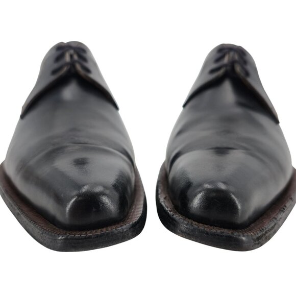 Vintage Italian McDowell Mens 9.5D /8.5UK Black Leather Dress Shoes Derby Oxford main image 9